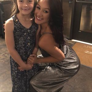 Shimmery silver romper